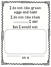 Green Eggs And Ham Freebie From Perfectly Preschool On Teachersnotebook Com 1 Page Use This Page A Fun Writing Prompts Dr Seuss Activities Seuss Classroom