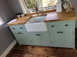 From up to 595mm (600mm cabinet) to 1195mm (1200mm cabinet). Freestanding Belfast Sink Cabinets