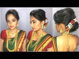Bridal Hairstyle For Maharashtrian Wedding Nauvari Saree Hairstyle Gajra Hairstyle Youtube
