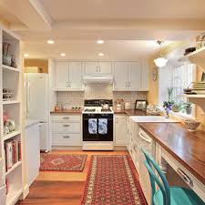 A modern small kitchen layout with plenty of storage ideas. L Shaped Galley Kitchen Houzz