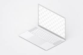 Clay Macbook Pro 15 With Touch Bar Right Isometric View Mockup 1 By Original Mockups On Original Mockups Macbook Pro 15 Isometric Macbook Pro