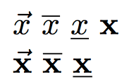 How Do You Write A Vector With An Underline Instead Of An Arrow Tex Latex Stack Exchange