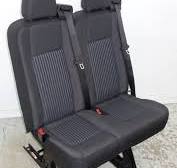 02 Ford Transit Passenger Van 2018 Black Cloth Quick Release Universal Fit  2 Position 31 in. Left Double Bench Seat Cargo Sprinter Savanna VANLIFE