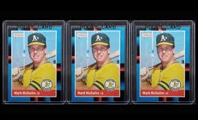 Mark mcgwire 1988 topps tiffany all star rookie cup #580 psa 8. 1987 Mark Mcgwire Rookie Topps Donruss In Top Loader Php 800 Each Hobbies Toys Toys Games On Carousell