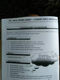 Lowongan kerja ini untuk lulusan sma sederajat dan ditempatkan di medan dan bekerja sebagai tele marketing penjualan mesin untuk pabrik pengolahan minyak sawit. Pt Jaya Frans Abadi Lowongan Kerja Keluar Negri Gaji 3 5 4 5juta Lowongan Kerja Medan