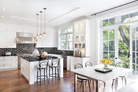black brick tile backsplash