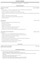 Agile Tester Resume Sample Mintresume
