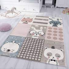 0 gebote · endet am heute, 22:59 mez 22std 31 min. Kinderteppich Kinderzimmer Teppich Pastell Blau Braun Rosa Fabel Tiere Vimoda Homestyle