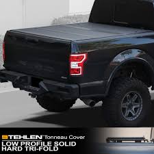 Chevy colorado truck bed covers hard folding tonneau cover styles. Stehlen 642167822295 Low Profile Hard Plastic Tri Fold Tonneau Cover Matte Black For 2015 2021 Chevy Colorado Gmc Canyon 6 Feet 72 Bed Walmart Com Walmart Com