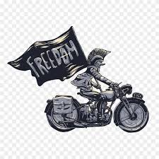 Vector monochrome image on a motorcycle theme with skulls, motorcycles, wings, engine. Cartoon Man Riding Motorcycle Illustration On Transparent Background Png Similar Png