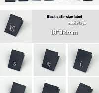 100 Size Labels / Woven Damask Sewing Tag / Centre Fold ...