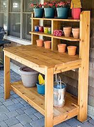 Idees Pour Faire Une Table A Rempoter En Recup Bancs D Empotage Diy Meubles De Jardin Idee Deco Exterieur