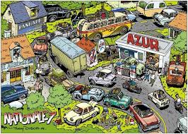 Embouteillage Sur La Nationale 7 Mois D Aout Vacances Provence Cote D Dessin Voiture Route Nationale 7 Dessin Moto