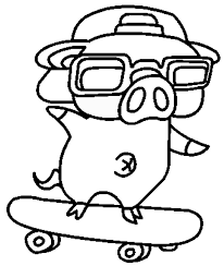 Maybe you would like to learn more about one of these? A Pig With Skateboard Coloring Page Free Printable Coloring Pages For Kids