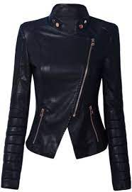 Black Stand Collar Side Zipper Biker Jacket Shein Sheinside Fashion Jackets Clothes