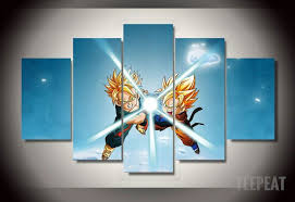 Dbz Gohan And Trunks 5 Piece Canvas Limited Edition Customized Canvas Art Canvas Art Wall Decor Wall Art Canvas Prints