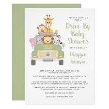 Cute Drive By Animal Safari Baby Shower Invitation Zazzle Com Safari Baby Shower Invitations Gender Neutral Baby Shower Invitations Boy Shower Invitations