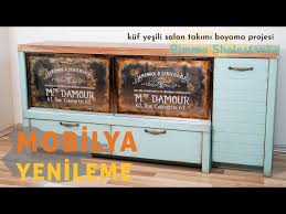 Salon Takimi Boyama Kuf Yesili Konsol Ve Masa Takimi Yenilemesi Youtube