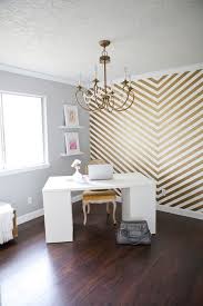 La Belle Vie One Wall With A Gold Chevron Pattern And A Matching Gold Chandelier Home Decor Inspiration Home Home Decor