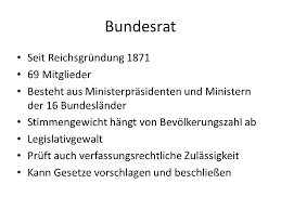 Der bundesrat in deutschland ist die kammer der bundesländer. Inhaltsverzeichnis Bundestag Bundesregierung Bundesprasident Ppt Herunterladen