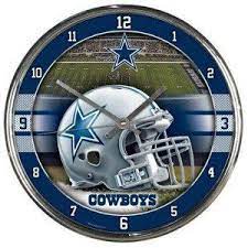 Dallas Cowboys Round Chrome Wall Clock Chrome Wall Clock Raiders Oakland Raiders