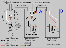 Two wires between each switch. Wiring Leviton Smart 3 Way Switch When Load Line Goes To The Fixture Home Improvement Stack Exchange