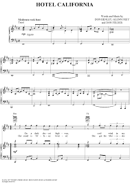 Hotel California Noty Besplatno Fortepiano Noty Noty Dlya Skripki