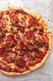 Meat Lovers Pizza Recipe Lecremedelacrumb Com In 2020 Meat Lovers Pizza Homemade Meat Lovers Pizza Recipe Meat Lovers