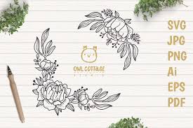 Download Flower Border Svg Peonies Corner Svg Wedding Sign 373267 Cut Files Design Bundles