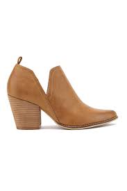 See more ideas about chunky heels, heels, chunky. Ankle Slit Side Cutout Closed Toe Booties With Block Heel Camel Brown