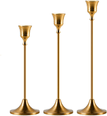 Browse quick candles wide selection of taper candle holders, stakes & spikes to add the perfect tabletop light and elegant decor to your home or event. Brass Gold Candlestick Holders Set Of 3 Taper Candle Holders Vintage Candlelight Dinner Metal Candlestick Holders