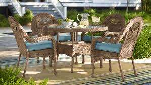 Prospect Hill Wicker Round Dining Table And 4 Chairs Set Outdoor Dining Round Dining Table Outdoor Furniture Sets Chair Set