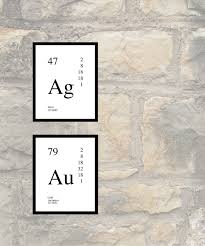 Periodic Table Elements Silver And Gold Wall Art Chemistry Print Science Poster Printable Pdf Jpg In 2020 Gold Wall Art Science Poster Gold Walls