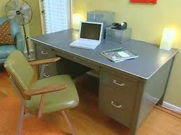 Vintage Industrial Tanker Desk W Steel Top Tanker Desk Retro Office Chair Retro Desk