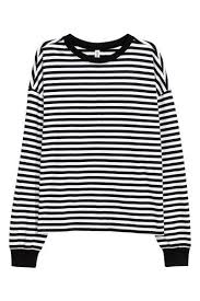 Black And White Striped T Shirt Women S Long Sleeve Striped Jersey Top Black White Striped Ladies H M Us In 2020 Womens Long Sleeve Shirts Tops Womens Shirts