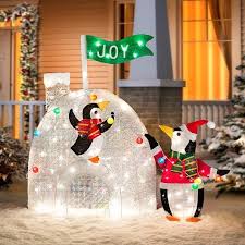 These Penguins Decorating Igloo Outdoor Christmas Decoration Are Getting Ready For Penguin Christmas Decorations Nutcracker Christmas Decorations Penguin Decor