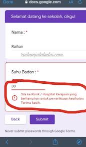 Template Pengesahan Kehadiran Ke Sekolah Premis Google Form Raihan Jalaludin S Blog