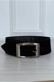 Découvrez la collection officielle de morgan. Ceinture Noire En Suedine Avec Strass Sur La Boucle Ceinture Femme
