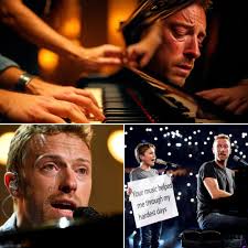 Chris Martin spotted the sign in the crowd—just seven words: *“Your music  helped me through my hardest days.”*🥹💖 He didn't look away. Instead, he  pulled the fan onstage, sat beside them at