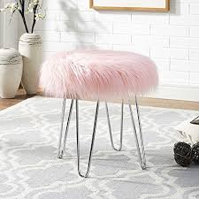 Pink Faux Fur Ottoman Stool Boho Glam Https Www Amazon Com Dp B072fmnjlr Ref Cm Sw R Pi Dp X White Leather Dining Chairs Faux Fur Ottoman Pink Office Chair