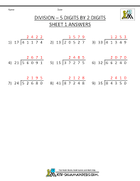 long division worksheets for 5th grade