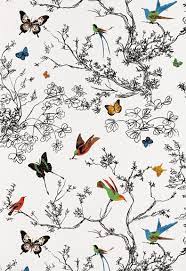 Schumacher butterflies and birds wallpaper $300. Birds And Butterflies Eclectic Wallpaper Butterfly Wallpaper Schumacher Wallpaper
