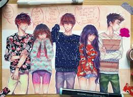 Practice Copicsketch Washitape Traditional Manga Drawing By Porukachii Drawings Tape Art Washi Tape