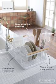 Dish Drying Rack White Steel In 2020 Dish Drainers Dish Rack Drying Drawer Design