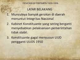 Latar Belakang Demokrasi Terpimpin Tujuan Ciri Ciri Dan Dampak Dampak Pkbm Minda Utama