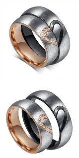 Rowag 6mm Men Heart Shape Titanium Stainless Steel Couple Wedding Rings For Him And Her Women Cubic Couple Wedding Rings Cool Wedding Rings Mens Wedding Rings