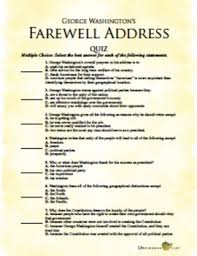 George Washington S Farewell Address Quiz A Great Way To Assess Common Core Reading St Common Core Reading Standards High School Education Common Core Reading