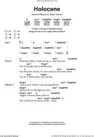 Use transpose and capo to change the chords. Iver Holocene Sheet Music For Guitar Chords Pdf