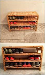 Clever Wood Pallet Projects To Prettify Your Home And Garden Diy Pallet Ideas Pallet Shoe Rack Diy Shoe Rack Diy Pallet Furniture
