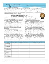 Using Context Clues With Literature Middle School Worksheets Context Clues Worksheets Context Clues School Worksheets